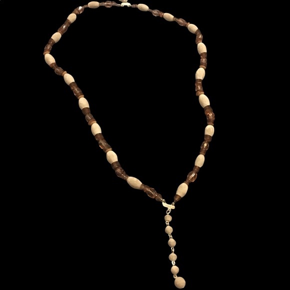 unknown Jewelry - Vintage Brown, Tan, and Cream Beaded Necklace